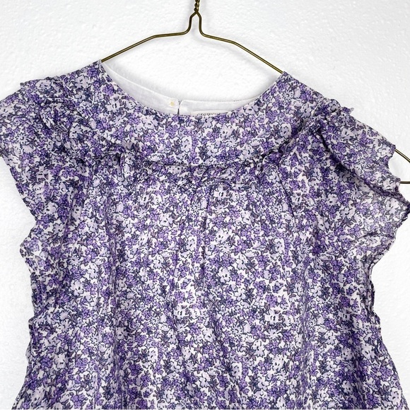 CrewCuts Sz. XS (4/5) Purple and White Floral Ruffle Top - Picture 3 of 8